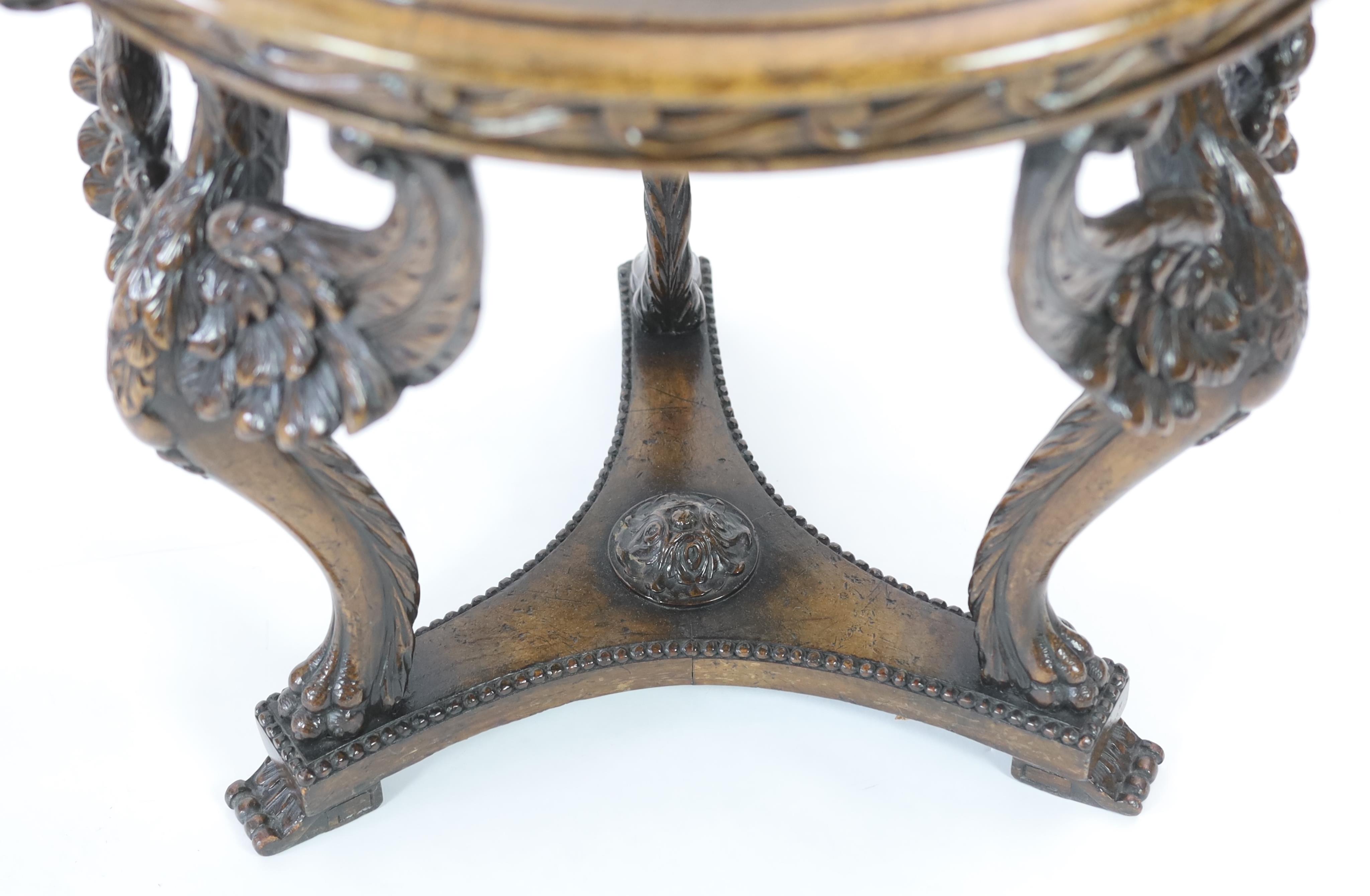 A pair of walnut occasional tables